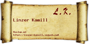 Linzer Kamill névjegykártya
